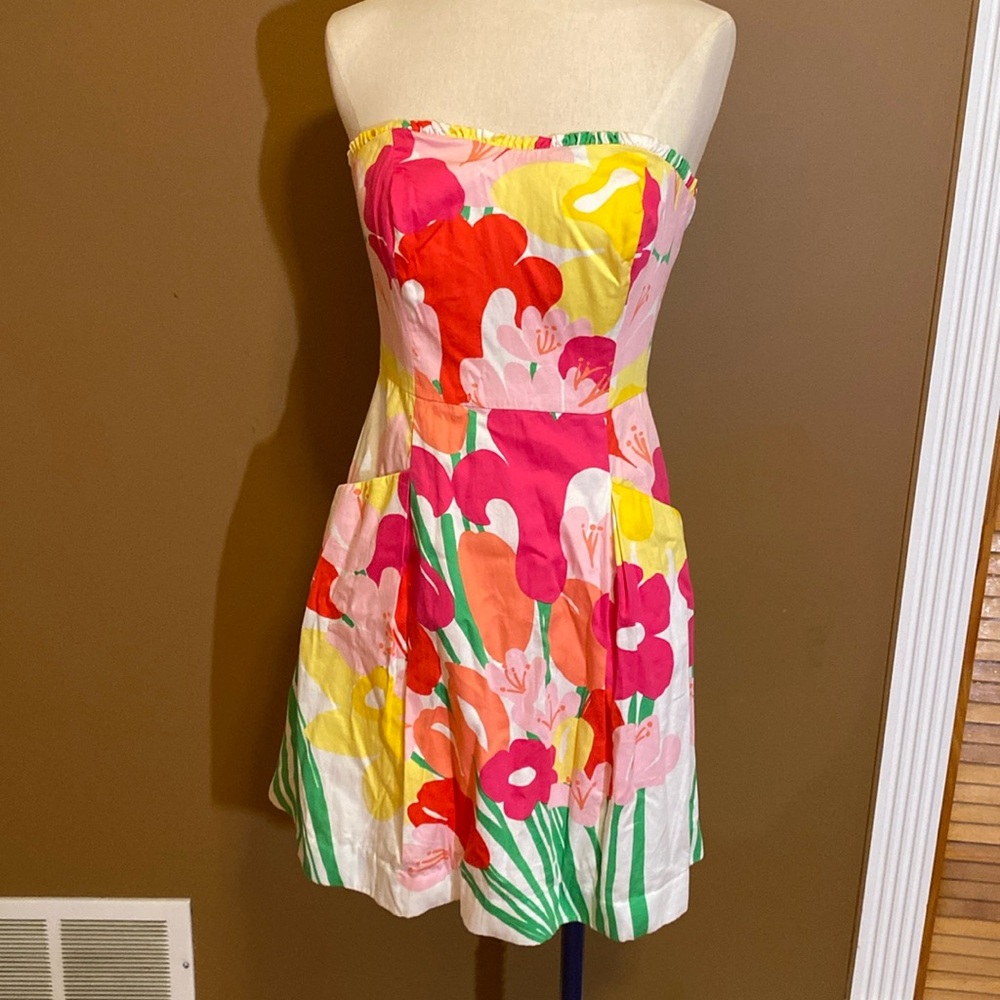 Lilly Pulitzer Blossom Floral Strapless Dress